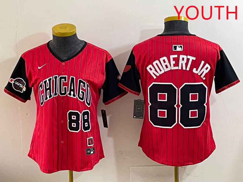 Youth 2025 Chicago White Sox #88 Robert jr Red Joint Name Nike MLB Jersey style 9